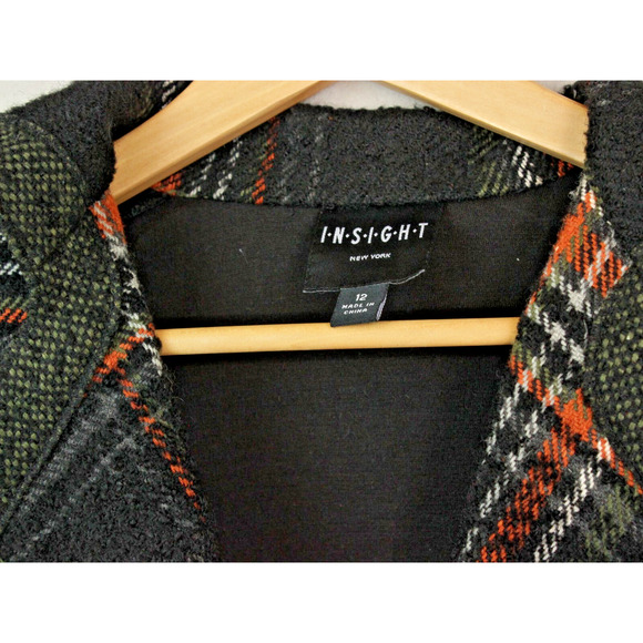 Insight New York Short Plaid Jacket - Long Sleeve - Size 12 - Picture 4 of 9